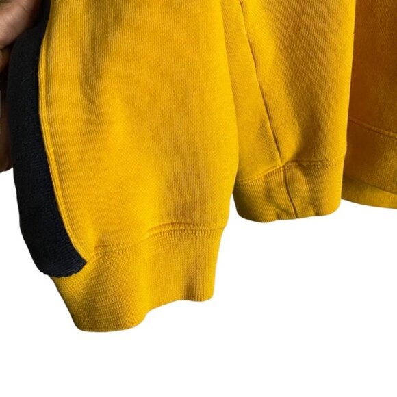 Chaps Men's Yellow 1/4 Zip Striped Long Sleeve Sweatshirt - Picture 6 of 9